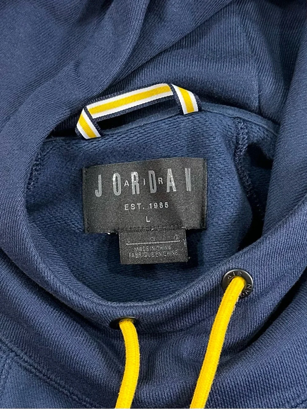 Jordan Brand University of Michigan Wolverines Pullover Hoodie Navy Blue Size L